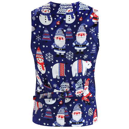 Men's Christmas Printed Vest #MJ657 - Vests | Multicolour / M