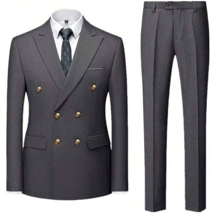 Men's 2pcs Suit #310 - | Dark Gray / XXS