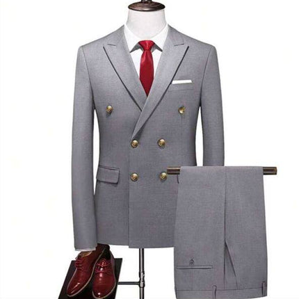 Men's 2pcs Suit #310 - | Dark Gray / XXS
