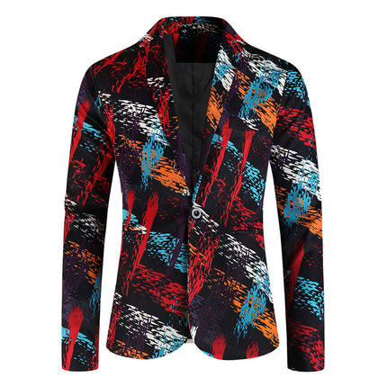 Men's Bold Print Blazer #X1209 - Blazers | Multicolour / M