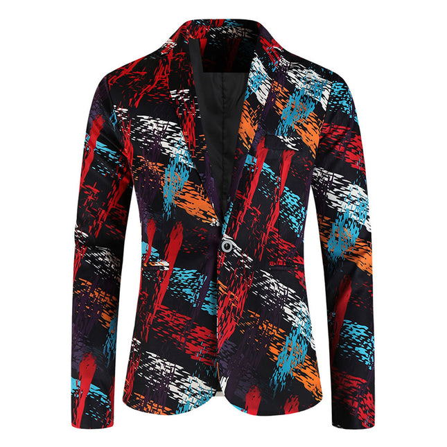 Men's Bold Print Blazer #X1209 - Blazers | Multicolour / M