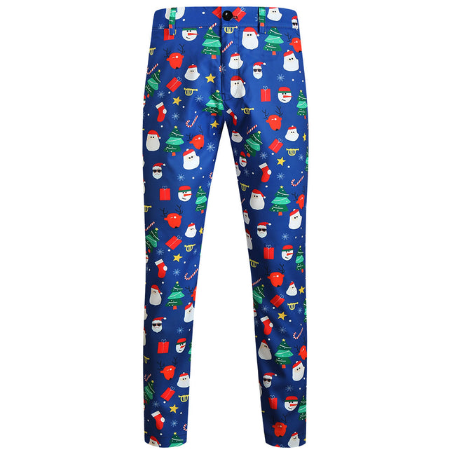 Men's Christmas Print Pants #XK639 - Pants | Blue / M