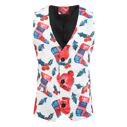 Men's Stylish Printed Vest #MJ030 - Vests | Multicolour / M