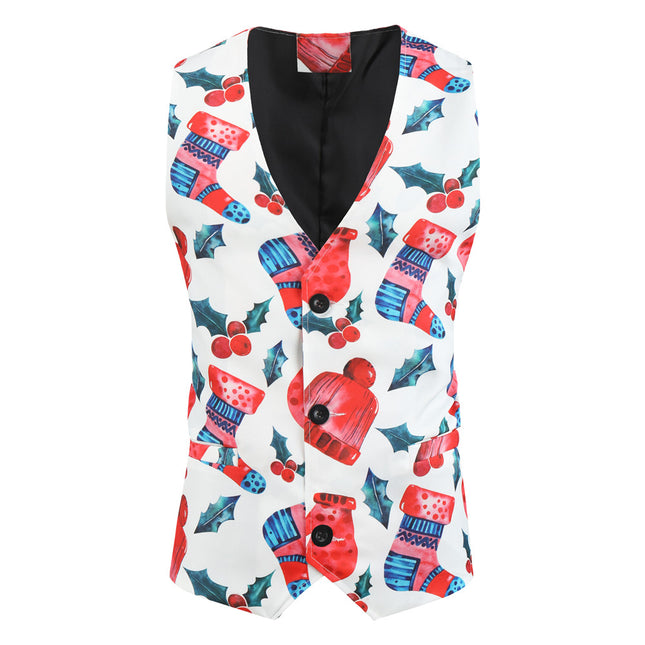 Men's Stylish Printed Vest #MJ030 - Vests | Multicolour / M