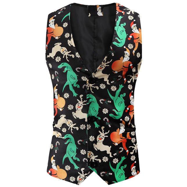 Men's Colorful Printed Vest #MJ49 - Vests | Multicolour / M