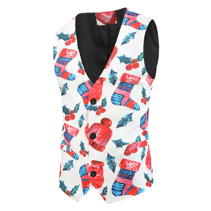 Men's Stylish Printed Vest #MJ030 - Vests | Multicolour / M