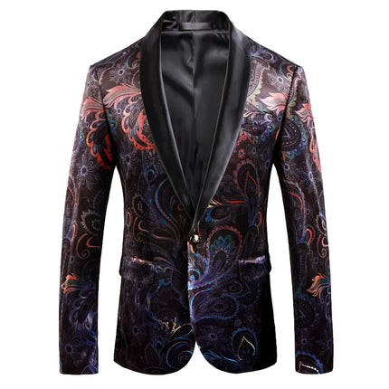 Men's Floral Print Tuxedos #S8065 - Blazers | Multicolour / XS