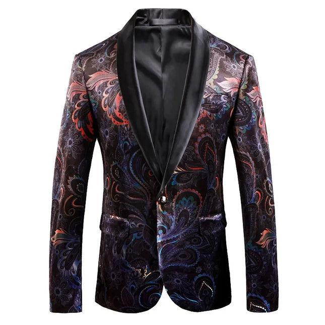 Men's Floral Print Tuxedos #S8065 - Blazers | Multicolour / XS