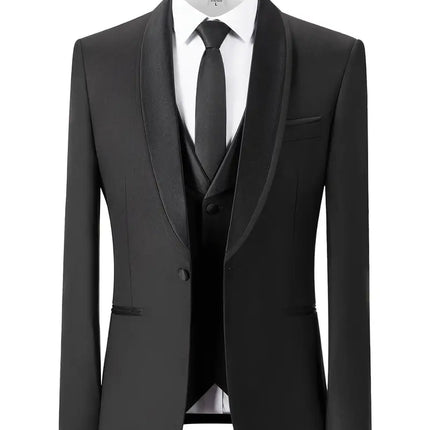 Men's 3pcs suit #311 - | Black / XXS