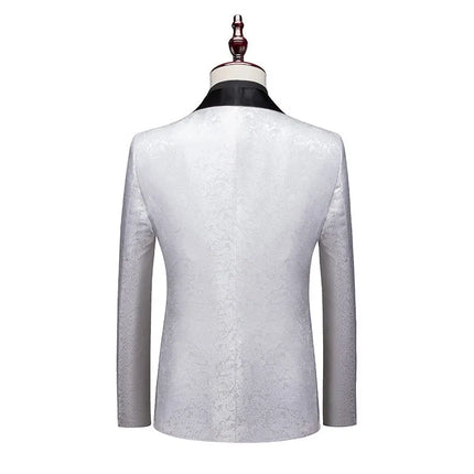 Men's 3 Piece Wedding Suit #K8138 - Suits | Silver / XS