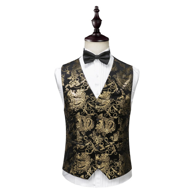 Men's Gold Foil-Embossed Three Piece Suit  #S8134