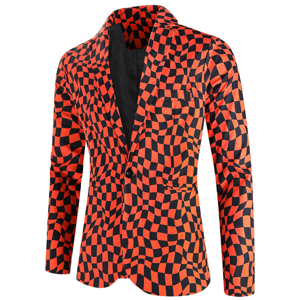 Men's Twisted Check Blazer  #X6102