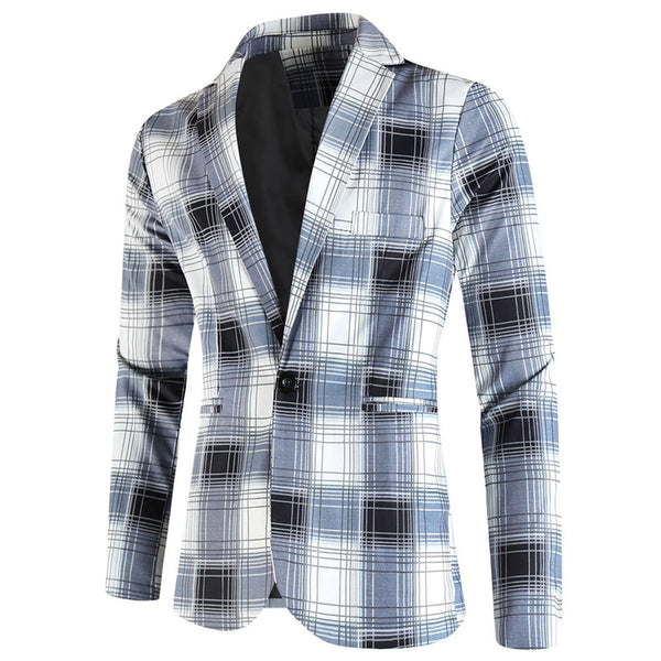 Men's Fresh Plaid Blazer #X6204