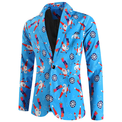 Men's Fresh Printed Blazer #X652 - Blazers | Blue / M