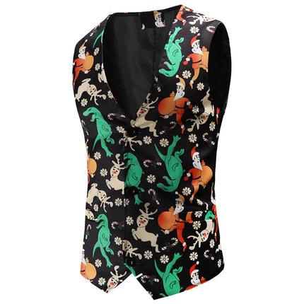 Men's Colorful Printed Vest #MJ49 - Vests | Multicolour / M