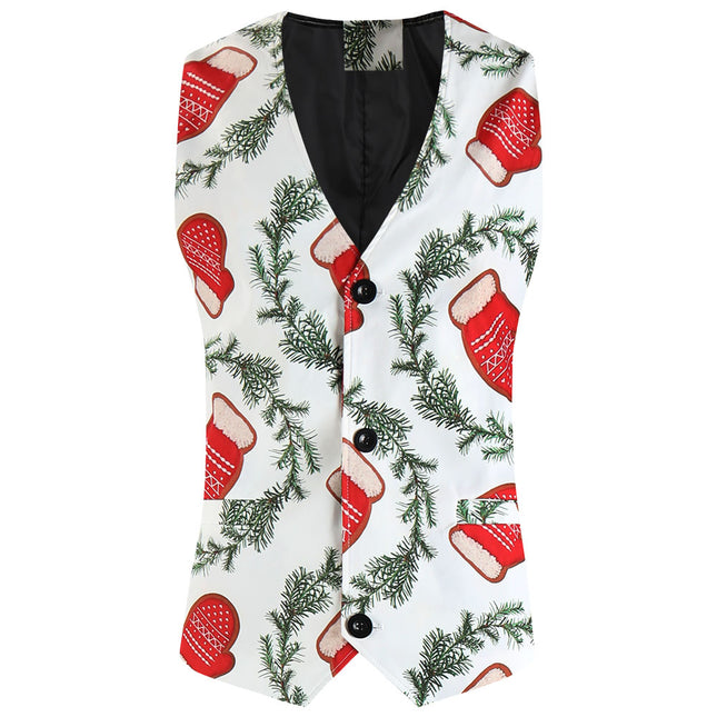 Men's Christmas Gloves Vest #MJ651 - Vests | Multicolour / M