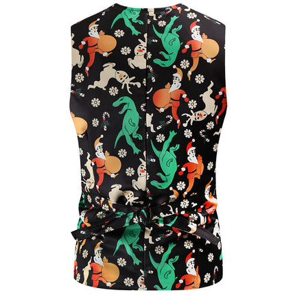 Men's Colorful Printed Vest #MJ49 - Vests | Multicolour / M