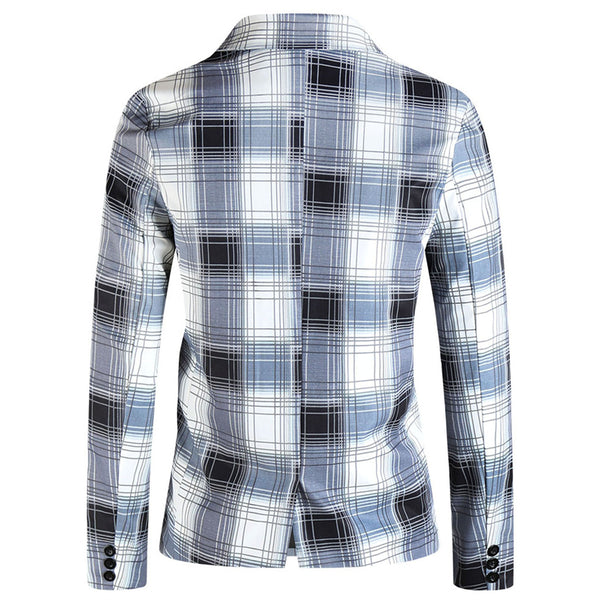 Men's Fresh Plaid Blazer #X6204