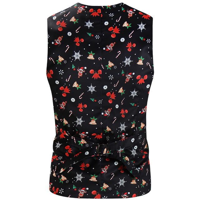 Men's Christmas Printed Vest #MJ634 - Vests | Multicolour / M