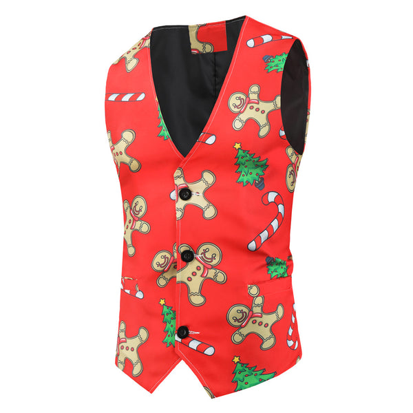Men's Christmas Bright Printed Vest #MJ026