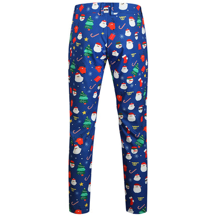 Men's Christmas Print Pants #XK639 - Pants | Blue / M