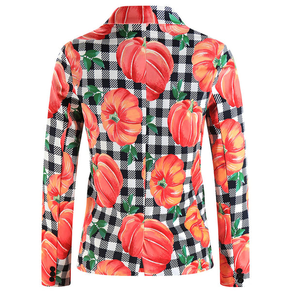 Men's Pumpkin Print Blazer #X126