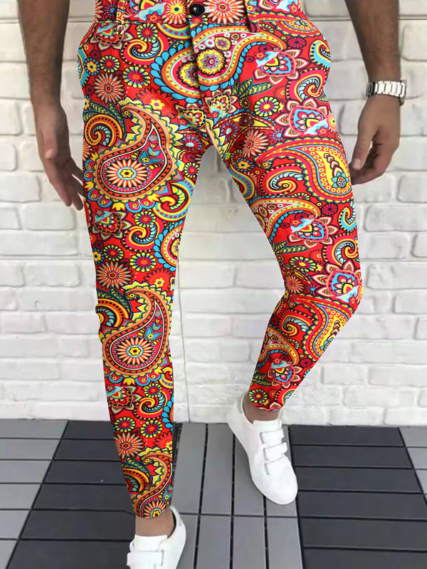 Ethnic Style Colorful Casual Trousers