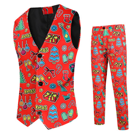 Men's Colorful Printed Vest Suit #2TZMK636 - Suits | Multicolour / M