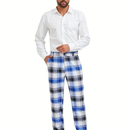Men's Fashion Plaid Pants #25630034 - Pants | Blue / S