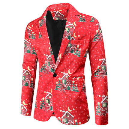 Men's Christmas Three Piece Suit #3TZMK48 - Suits | Burgundy / M