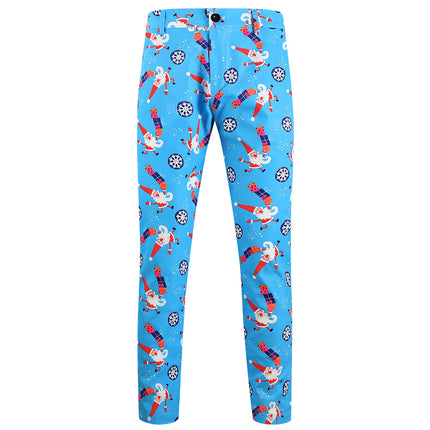 Men's Fresh Printed Vest Suit #2TZMK652 - Suits | Blue / M