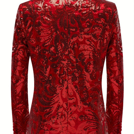 Men's Vintage Sequin Blazer #25062075 - Blazers | Red / XS