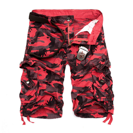Men's Camouflage Print Shorts #25061238 - Pants | Red / 28