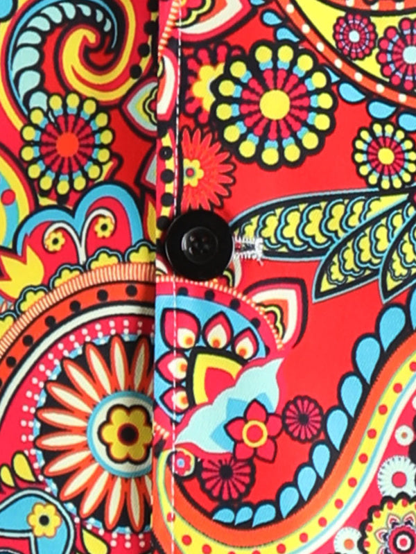 Men's Multicolor Ethnic Printed Vest Suit