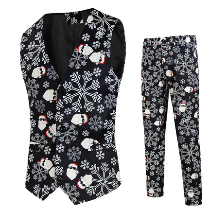 Men's Christmas Printed Vest Suit #2TZMK642 - Suits | Multicolour / M