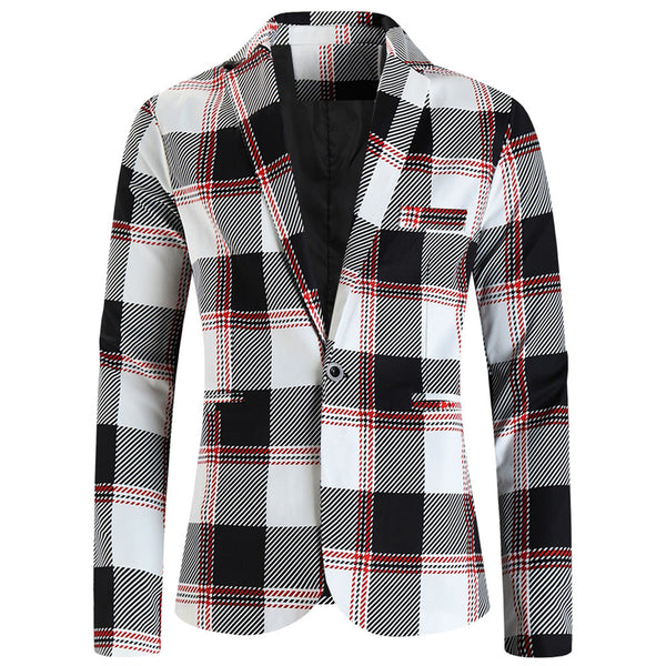 Men's Classic Plaid Blazer #X6111