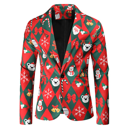 Men's Christmas Printed Suit #2TZ47 - Suits | Multicolour / M