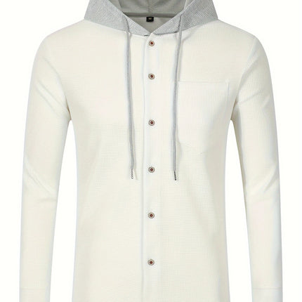 Men's Casual Waffle Hoodie #25703044 - | White / S