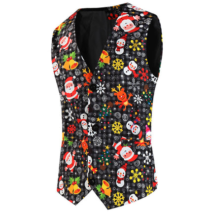 Men's Christmas Printed Vest Suit #2TZMK660 - Suits | Multicolour / M