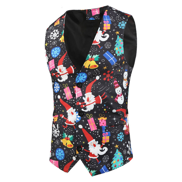 Men's Christmas Colorful Print Vest #MJ027