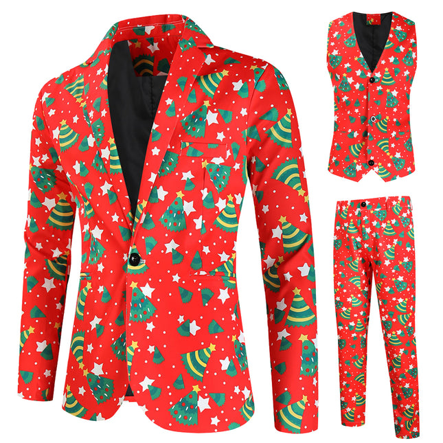 Men's Christmas Three-Piece Suit #3TZMK640 - Suits | Multicolour / M