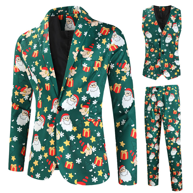 Men's Christmas Three-Piece Suit #3TZMK637 - Suits | Multicolour / M