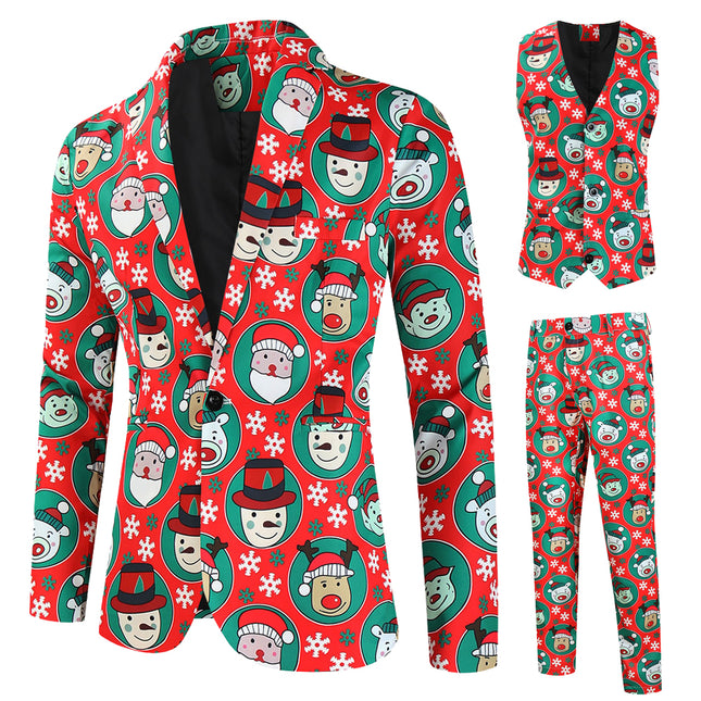 Men's Christmas Three-Piece Suit #3TZMK638 - Suits | Multicolour / M