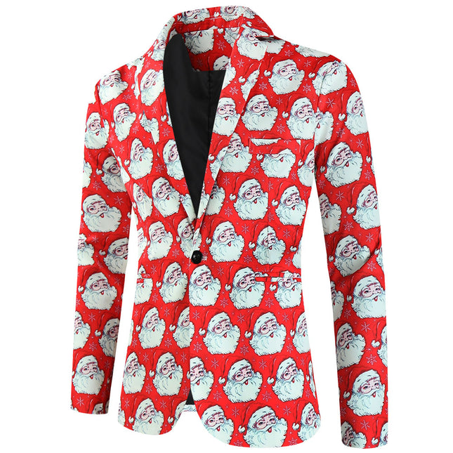 Men's Christmas Three-Piece Suit #3TZMK643 - Suits | Red / M