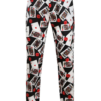 Black Poker Print Trousers - Pants | Multicolor / M