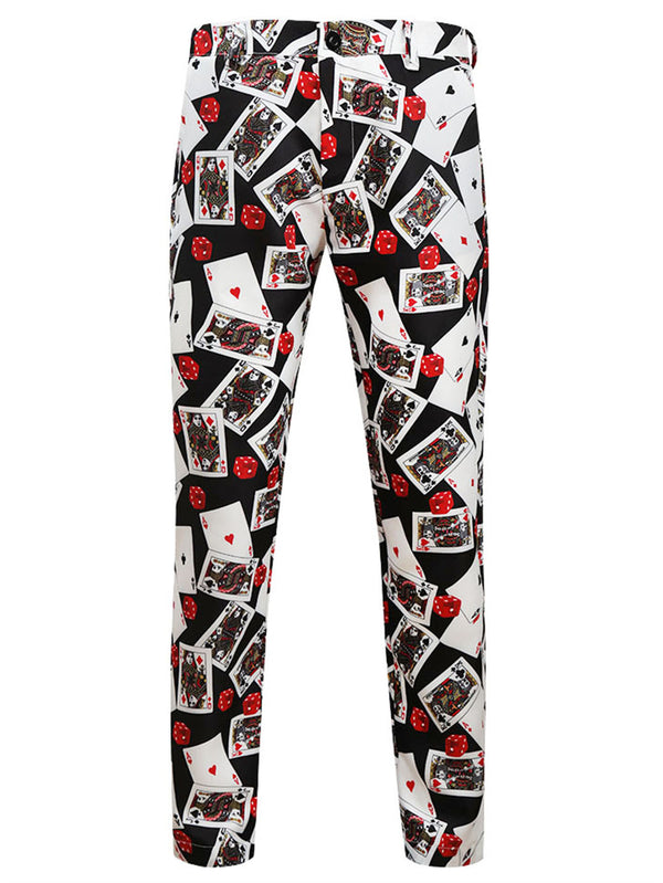 Black Poker Print Trousers