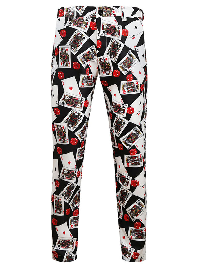 Black Poker Print Trousers - Pants | Multicolor / M