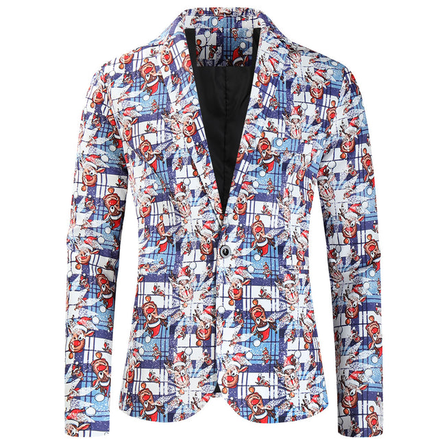 Men's Stylish Printed Suit #2TZ641 - Suits | Multicolour / M