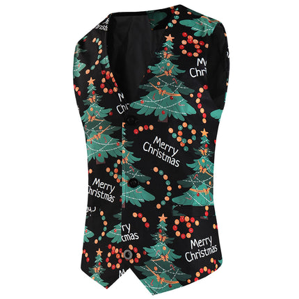 Men's Christmas Printed Vest Suit #2TZMK658 - Suits | Multicolour / M