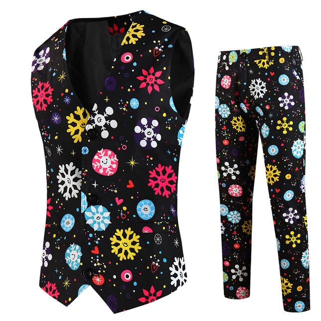 Men's Colorful Printed Vest Suit #2TZMK653 - Suits | Multicolour / M